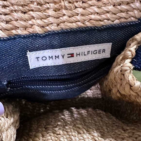 Tommy Hilfiger Tan Raffia Crossbody Bag with Denim Strap - Picture 7 of 8